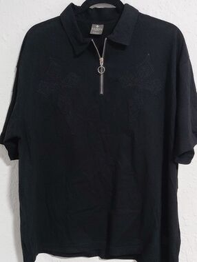 SAINTS Studio Short Sleeve Polo Shirt  Black, Size XL